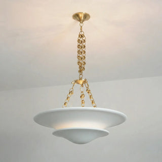 Cloud Disc Double-Layer Plaster Chandelier