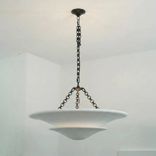 Cloud Disc Double-Layer Plaster Chandelier