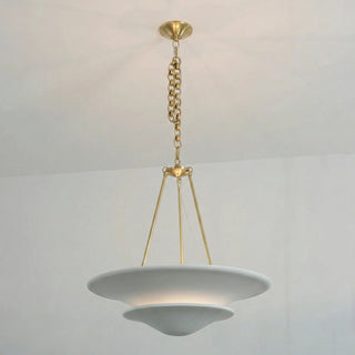 Cloud Disc Double-Layer Plaster Chandelier