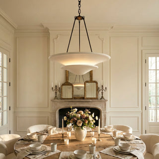 Cloud Disc Double-Layer Plaster Chandelier