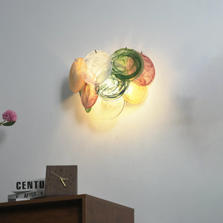 Colorful Swirling Glass Round Wall Lamp