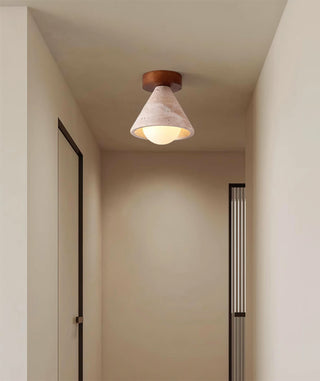 Cone Kayla Travertine Ceiling Light