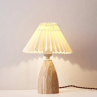 Conical Gusnow Travertine Table Lamp