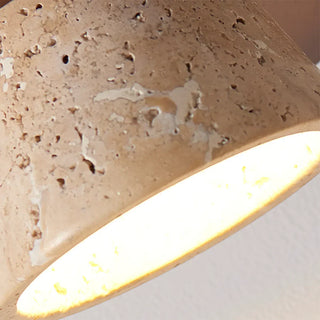 Conical Travertine Ring Pendant Lamp