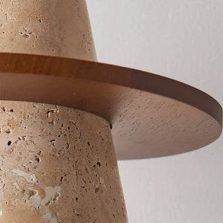 Conical Travertine Ring Pendant Lamp