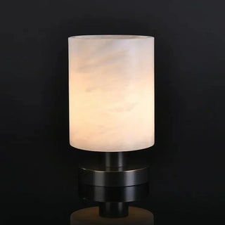 Minimalist Cylindrical Alabaster Table Lamp