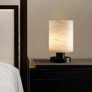 Minimalist Cylindrical Alabaster Table Lamp