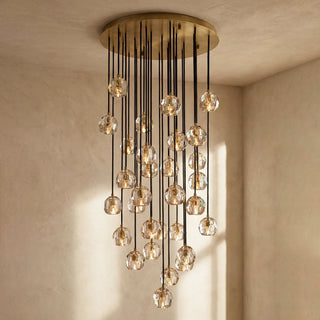 Crystal Ball Linear Round Chandelier