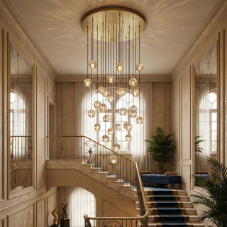 Crystal Ball Linear Round Chandelier