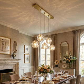 Crystal Ball Linear Round Chandelier