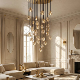 Crystal Ball Linear Round Chandelier