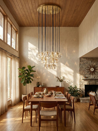 Crystal Ball Linear Round Chandelier