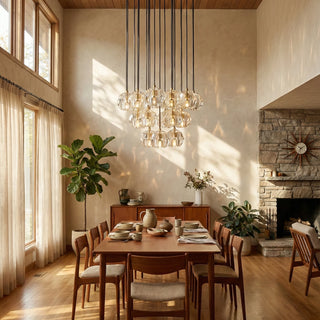 Crystal Ball Linear Round Chandelier