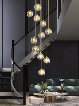 Crystal Ball Linear Round Chandelier