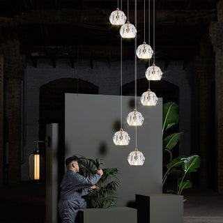 Crystal Ball Linear Round Chandelier