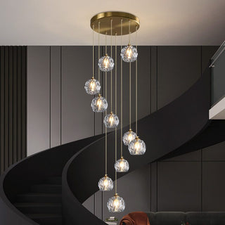Crystal Ball Linear Round Chandelier