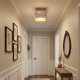 Cube Terra Block Travertine Ceiling Light - Vidirlighting