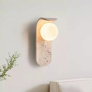 Curve Solis Travertine Wall Lamp