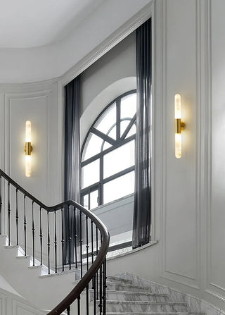 Cylindrical Alabaster Slim Wall Lamp