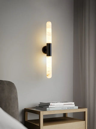 Cylindrical Alabaster Slim Wall Lamp