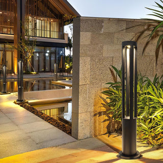 Cylindrical Black Garden Outdoor Light