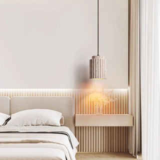 Cylindrical Caelia Travertine Pendant Light