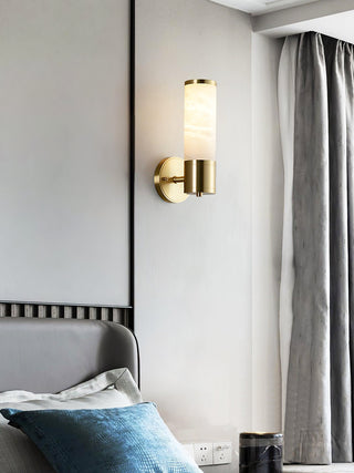 Cylindrical Lampatron Alabaster Wall Lamp