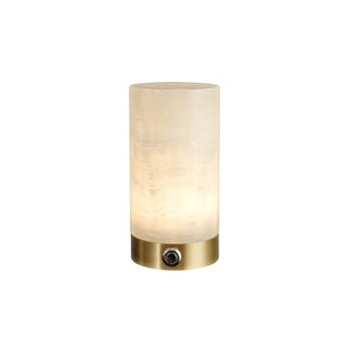 Cylindrical Totem Alabaster Table Lamp