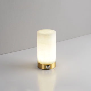 Cylindrical Totem Alabaster Table Lamp