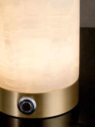 Cylindrical Totem Alabaster Table Lamp