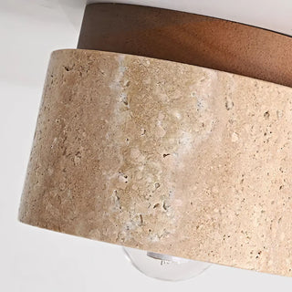 Cylindrical Travertine Ceiling Light