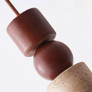 Cylindrical Travertine Fables Pendant Lamp