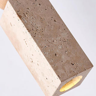 Cylindrical Travertine Fables Pendant Lamp
