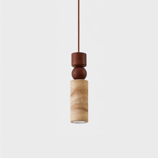 Cylindrical Travertine Fables Pendant Lamp