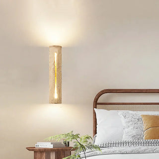 Cylindrical Travertine Wall Lamp