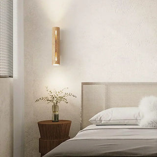 Cylindrical Travertine Wall Lamp