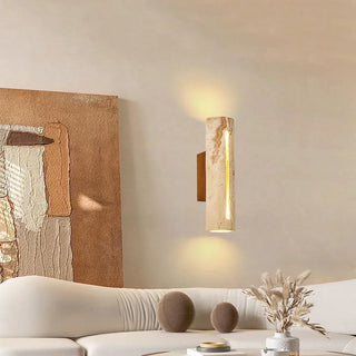Cylindrical Travertine Wall Lamp