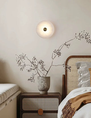 Disc Shaped Alabaster Wall Light