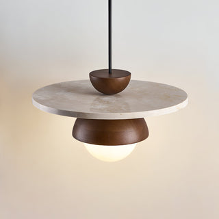 Disc Shaped Travertine Kalse Pendant Lamp
