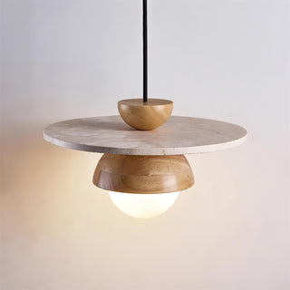 Disc Shaped Travertine Kalse Pendant Lamp