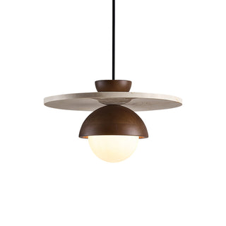 Disc Shaped Travertine Kalse Pendant Lamp