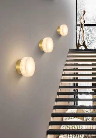 Domino A Cylindrical Alabaster Wall Light