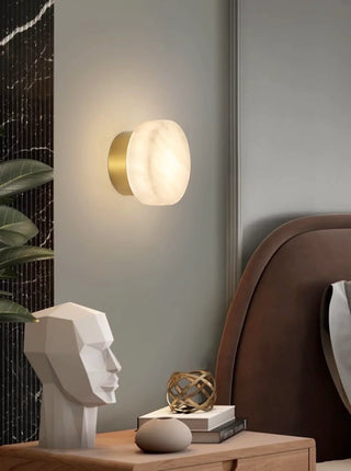 Domino A Cylindrical Alabaster Wall Light