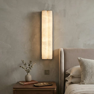 Double Cylinder Alabaster Tubular Wall Sconce