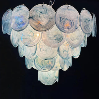 Blue Disk Glass Round Chandelier