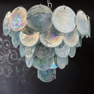 Blue Disk Glass Round Chandelier