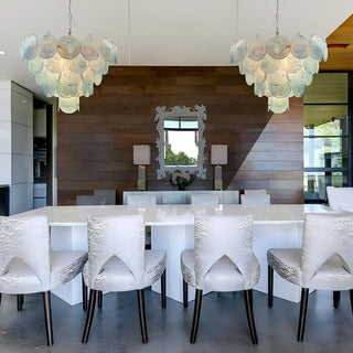 Blue Disk Glass Round Chandelier