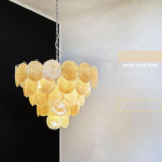 Elegant Murano Disc Gold Chandelier