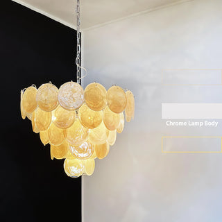 Elegant Murano Disc Gold Chandelier