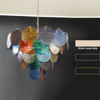 Elegant Murano Disc Multicolored Chandelier